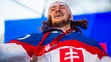 Pavol Regenda počas osláv bronzu zo ZOH 2022 na Námestí SNP v Bratislave.