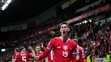 Čech Tomáš Čvančara oslavuje gól proti Poľsku v kvalifikácii ME 2024.