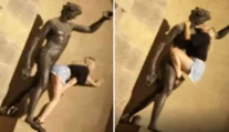 Turistka zneuctila sochu boha Bacchusa. Tvárila sa, že s ňou má pohlavný styk