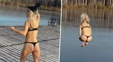 Blondínka z Ruska sa v zime chcela otužiť v jazere: Toto mohlo skončiť veľkou tragédiou