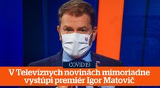 Igor Matovič mimoriadne vystúpi v Televíznych novinách