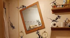 Aj Banksy pracuje z domu. Vtipné umelecké dielo vytvoril v kúpeľni