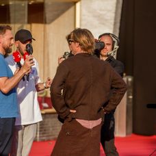 Brad Pitt na uvedení filmu Bullet Train v Berlíne