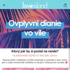 Hlasovnie o dianí vo vile v mobilnej aplikácii.