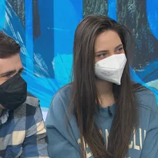 Filip Šebesta a Ráchel Šoltésová v Teleráne.