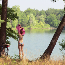 Mária Bartalos v plavkách v Kukučke