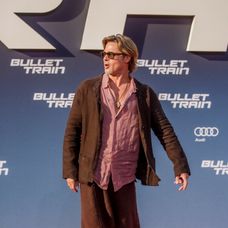 Brad Pitt na uvedení filmu Bullet Train v Berlíne