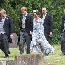 Meghan Markle spolu s princom Harrym na svadbe.