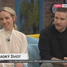 Vladimír Polívka a Petra Hřebíčková v Teleráne o komédii Sladký život