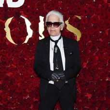 ictoria Beckham pózuje s cenou Bambi, ktorú jej odovzdalKarl Lagerfeld  14. novembra 2013 v Berlíne. 