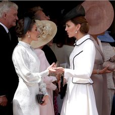 Kráľovná Letizia s vojvodkyňou Kate.