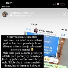 Rika Fane reaguje na údajnú Karlosovu neveru