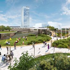 Vizualizácia okolia novej autobusovej stanice Mlynské Nivy.