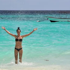 Lenka Debnárová na Zanzibare.