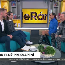 Matúš Krnčok, Lucia Hlaváčková, Sisa Lelkeš Sklovska a Juraj Lelkeš v relácii Teleráno