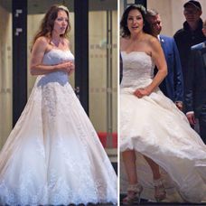 Roky svadbu odkladala, teraz je z nej pani. Katarína Hasprová v svadobných šatách