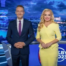 Moderátori Volebnej noci 2023 - Zlatica Švajdová Puškárová, Michal Kovačič