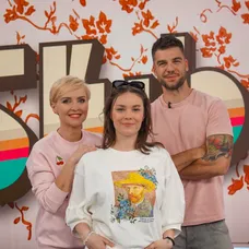 Kveta Horváthová, Paula Lopatovská a Tomáš Juríček v relácii Teleráno