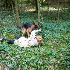 Kaskadérka Klára Coufalová s Rexom