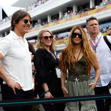 Shakira a Tom Cruise na Veľkej cene Miami