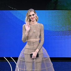 Chiara Ferragni v ďalších šatách na hudobnom festivale Sanremo