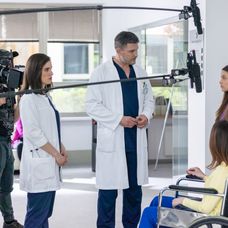 Sarah Arató, Ján Koleník, Izabela Gavorníková a Alena Ďuránová na nakrúcaní Druhej šance.