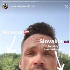Chris takto opísal, že je pri hranici s Rakúskom a ysvetlil, že Slovensko bolo súčaťou Československa