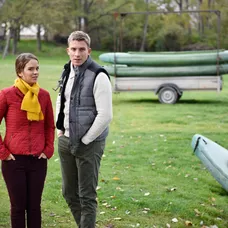 Kristína Svarinská a Juraj Bača počas nakrúcania Rexa