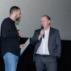 Moderátor Andrej Zvolenský a Matthias Settele