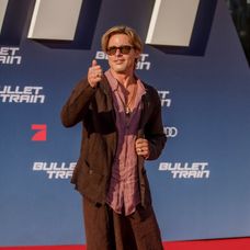 Brad Pitt na uvedení filmu Bullet Train v Berlíne