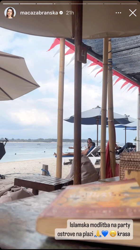 Maca Zábranská na dovolenke na Bali