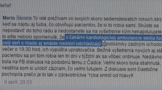 Pani Mária na FB napísala názor ako funguje ambulancia. Toto od kardiologičky nečakala