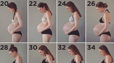 Týždeň po týždni: Mamička ukazuje, ako jej narástlo obrovské tehotenské brucho