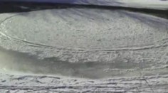 Na rieke rotovali kusy ľadu v tvare dokonalého kruhu
