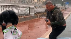 Na Malte počas silnej búrky "pršali ryby". Odvážlivci ich zbierali z cesty