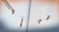 S chlapcom visiacim na šarkanovi sa odtrhlo lano. Hrozivý pád zachytila kamera