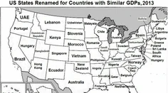 Vytvorili mapu USA zo štátov z celého sveta. Nájdete tam aj Slovensko