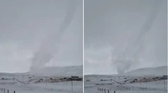 VIDEO: Britskému farmárovi sa podarilo zachytiť vzácny úkaz. Snežný diabol zmizol tak rýchlo, ako sa objavil
