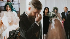 Najdojímavejší svadobný moment. Paralyzovaná nevesta prešla uličkou po svojich