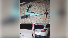 Opití jazdili na kolobežke dvaja. Stačil moment a narazili do auta