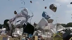 Minitornádo vyčíňalo na festivale v Nemecku. Stany lietali vzduchom