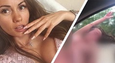 Bláznivú jazdu polonahej Rusky ukončila zrážka s lampou. Kamarátka ju pritom točila