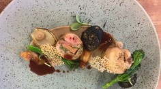 Plnená prepelička foie grass s pečenou cibuľou