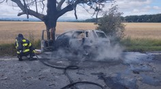 Tragická nehoda: Auto skončilo v strome a zhorelo do tla. Vodiča už nezachránili