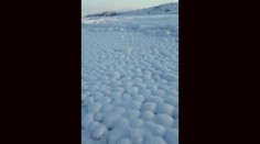 Na pobreží Ruska sa objavili záhadné snehové gule