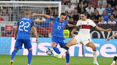 FOTO: Slovensko po sympatickom výkone podľahlo veľkému favoritovi o gól. Trápiaceho sa Ronalda zastúpil Fernandés
