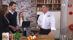 Kuracie SOUS VIDE s karfiolovým pyré, glazovanou zelenina a bryndzovým krupoto