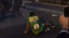 Sagan zdolal v exhibícii v Aalste Froomea. Potom prišiel pád