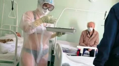 Fotografia, ktorá obletela svet: V ruskej nemocnici pracovala sestrička iba v spodnej bielizni