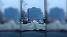 VIDEO: V ruskej Brianskej oblasti horí po útoku dronom ropný terminál